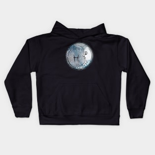 Pisces Moon Sign Astrology Zodiac Symbol Stars and Crescent Moon Kids Hoodie